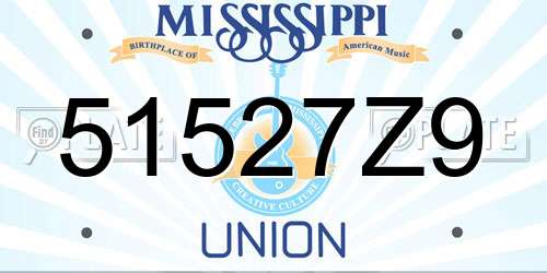 51527Z9 Mississippi License Plate