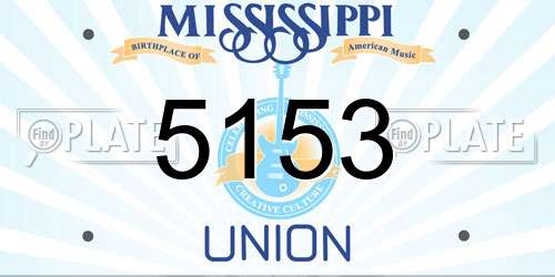 5153 Mississippi License Plate