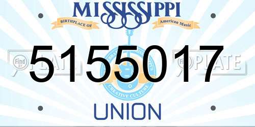 5155017 Mississippi License Plate