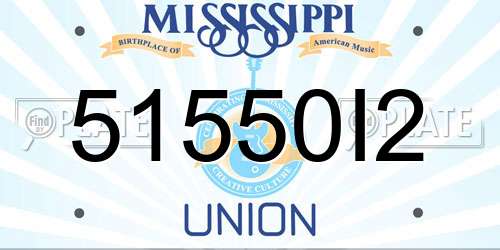 51550I2 Mississippi License Plate