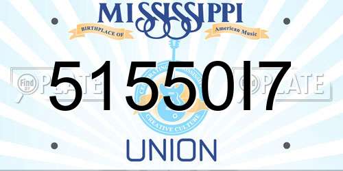 51550I7 Mississippi License Plate