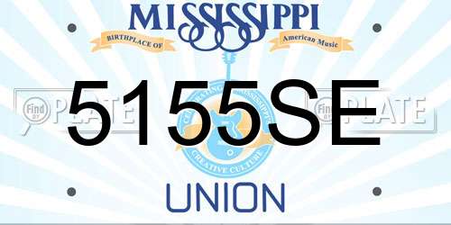 5155SE Mississippi License Plate
