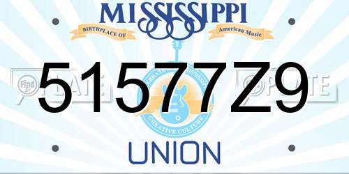 51577Z9 Mississippi License Plate