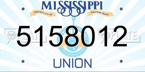5158012 Mississippi License Plate