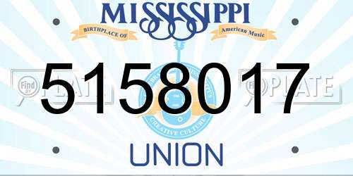 5158017 Mississippi License Plate