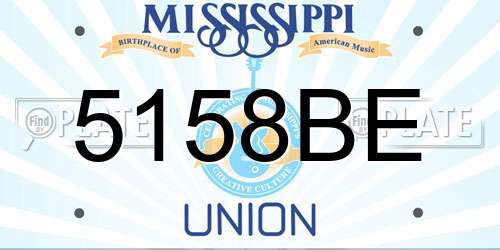 5158BE Mississippi License Plate