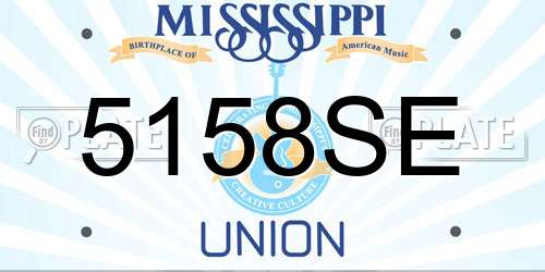 5158SE Mississippi License Plate
