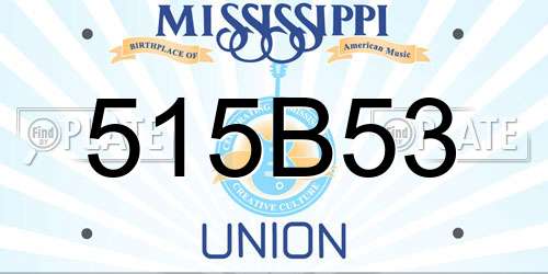 515B53 Mississippi License Plate