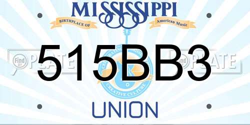 515BB3 Mississippi License Plate