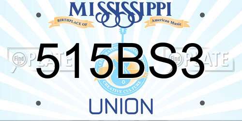 515BS3 Mississippi License Plate