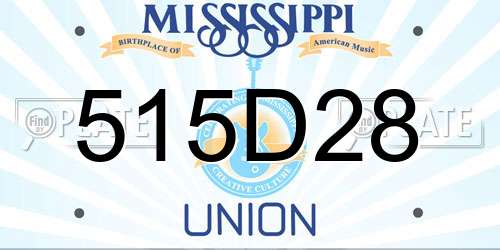 515D28 Mississippi License Plate