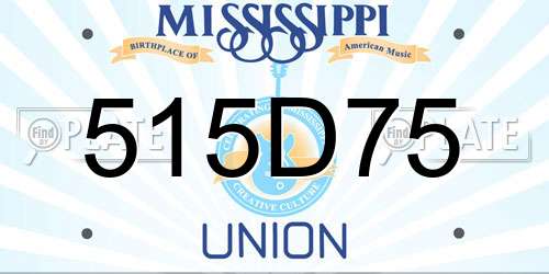 515D75 Mississippi License Plate