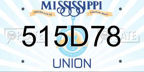515D78 Mississippi License Plate