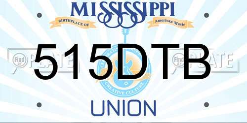 515DTB Mississippi License Plate