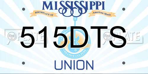 515DTS Mississippi License Plate