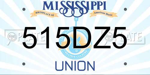 515DZ5 Mississippi License Plate