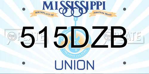 515DZB Mississippi License Plate