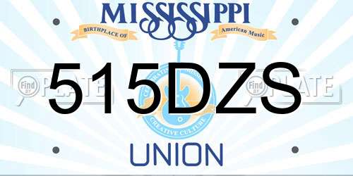 515DZS Mississippi License Plate