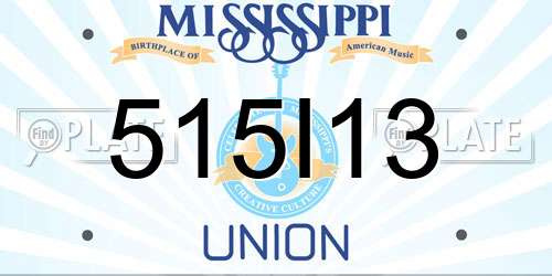 515I13 Mississippi License Plate