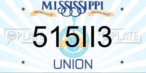 515II3 Mississippi License Plate