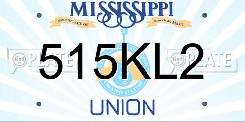 515KL2 Mississippi License Plate