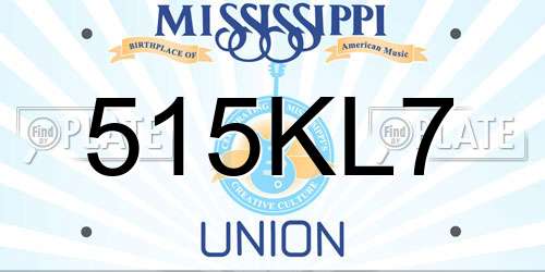 515KL7 Mississippi License Plate