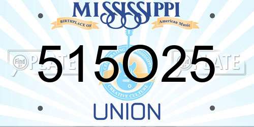 515O25 Mississippi License Plate