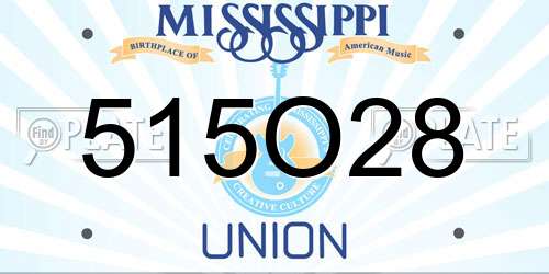 515O28 Mississippi License Plate