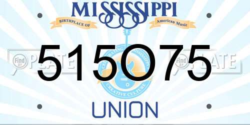 515O75 Mississippi License Plate