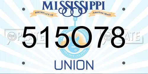 515O78 Mississippi License Plate