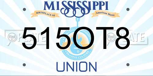 515OT8 Mississippi License Plate