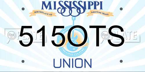 515OTS Mississippi License Plate