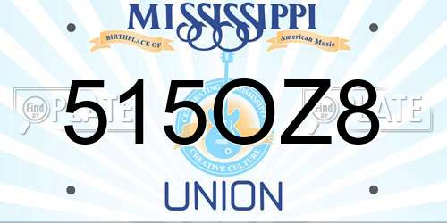 515OZ8 Mississippi License Plate