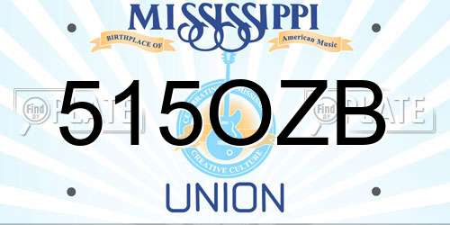 515OZB Mississippi License Plate