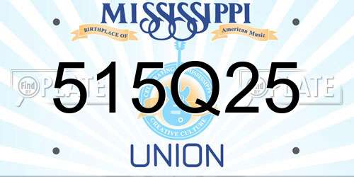 515Q25 Mississippi License Plate