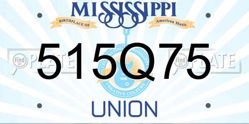 515Q75 Mississippi License Plate