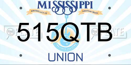 515QTB Mississippi License Plate