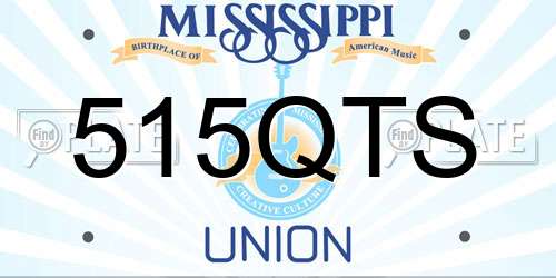 515QTS Mississippi License Plate