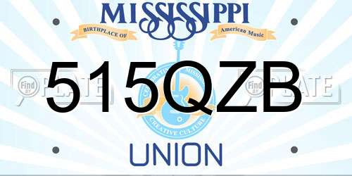 515QZB Mississippi License Plate
