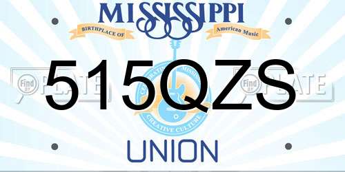 515QZS Mississippi License Plate