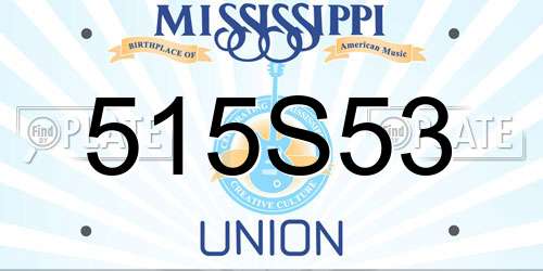 515S53 Mississippi License Plate