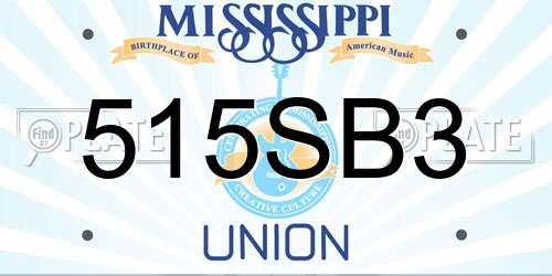 515SB3 Mississippi License Plate