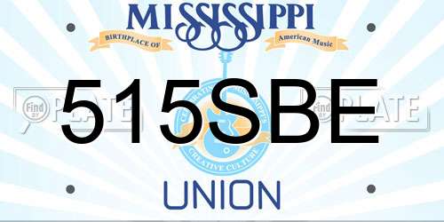 515SBE Mississippi License Plate