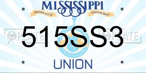 515SS3 Mississippi License Plate