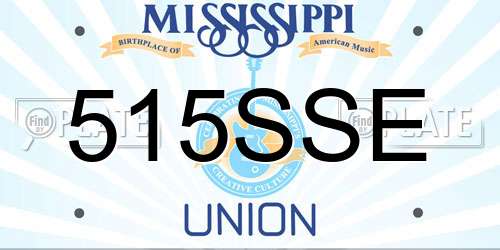 515SSE Mississippi License Plate