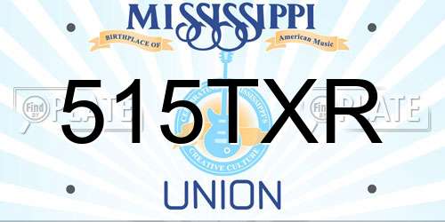515TXR Mississippi License Plate