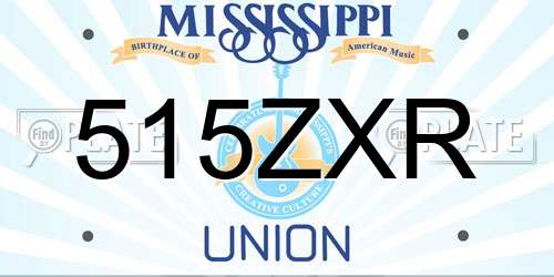 515ZXR Mississippi License Plate