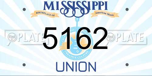 5162 Mississippi License Plate