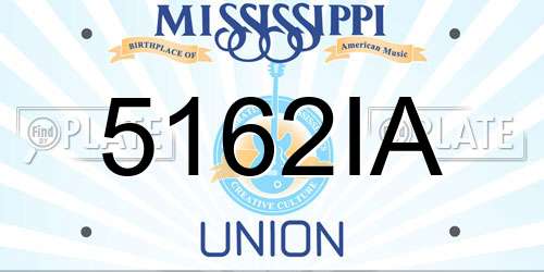 5162IA Mississippi License Plate