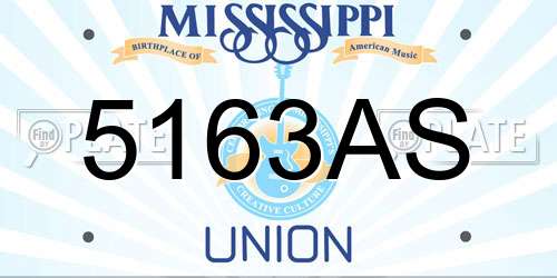 5163AS Mississippi License Plate